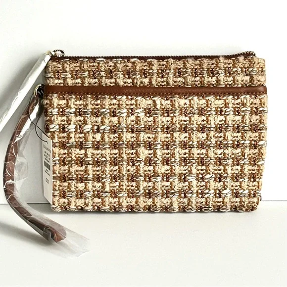 🍒NWT Talbots Metallic Boucle Double Gusset Wristlet - Picture 12 of 12